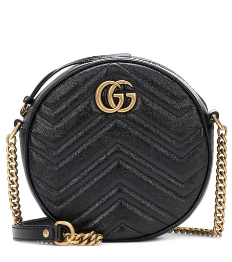 gucci black gg marmont mini round shoulder bag|authentic gucci marmont small bag.